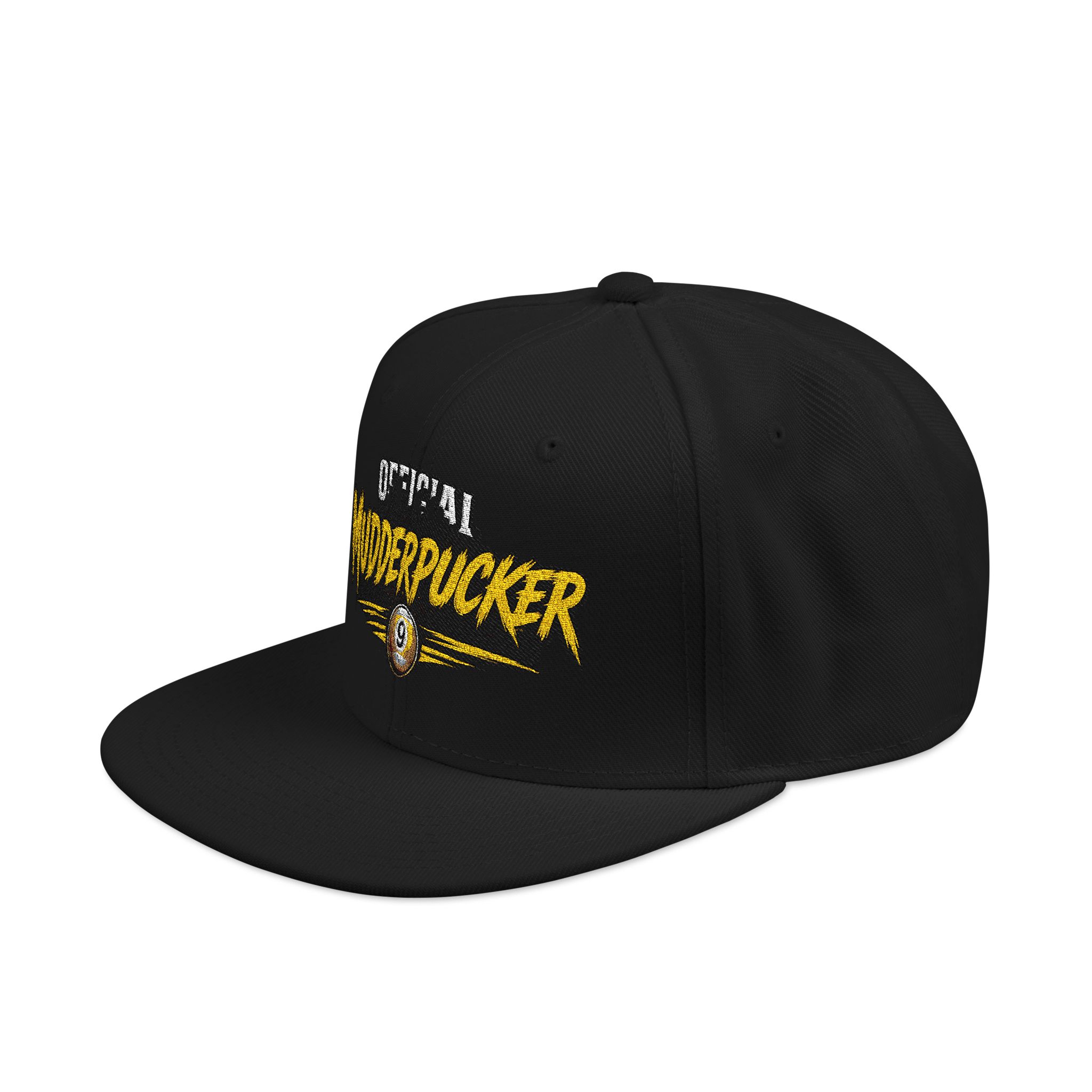 Original Mudderpucker Snapback Hat | Embroidered Flat Bill Cap - Image 17