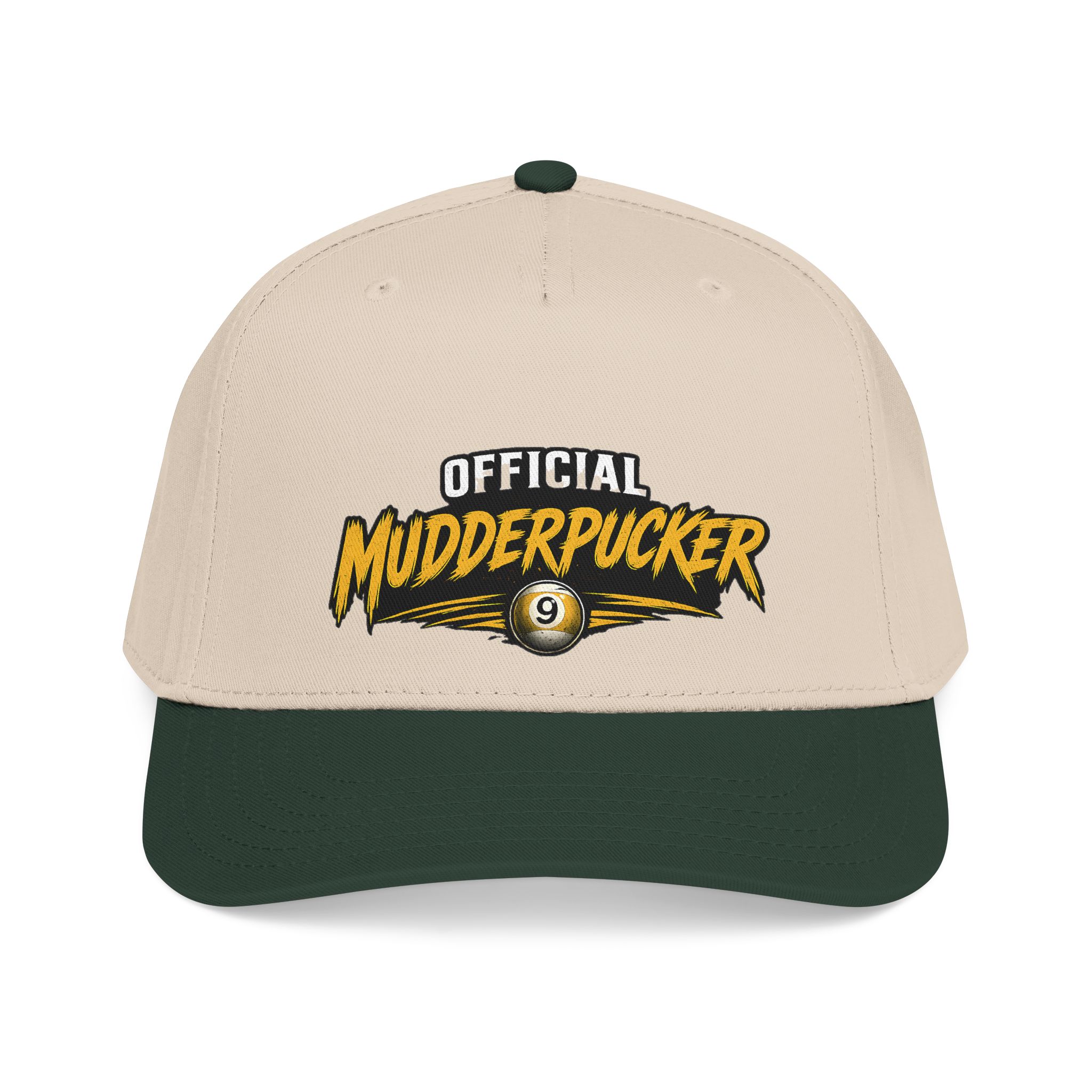 Baseball Cap — "Official Mudderpucker" Embroidered 9-Ball Pool Hat