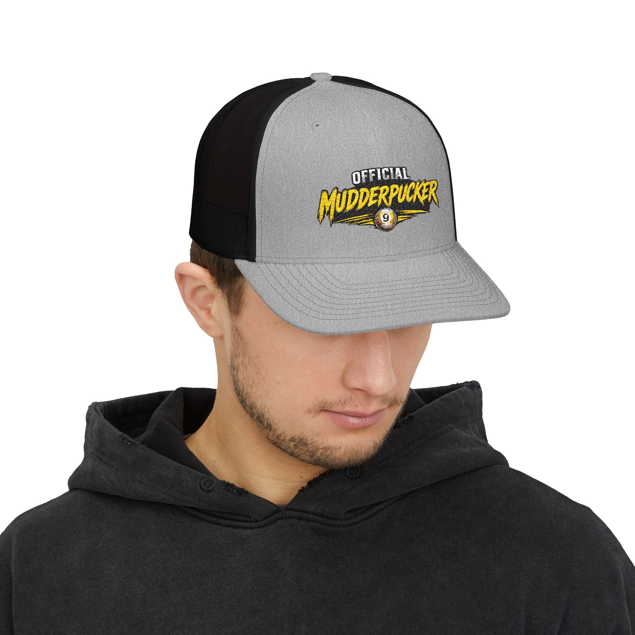 Mudderpucker Trucker Cap – Vintage Racing Logo Snapback