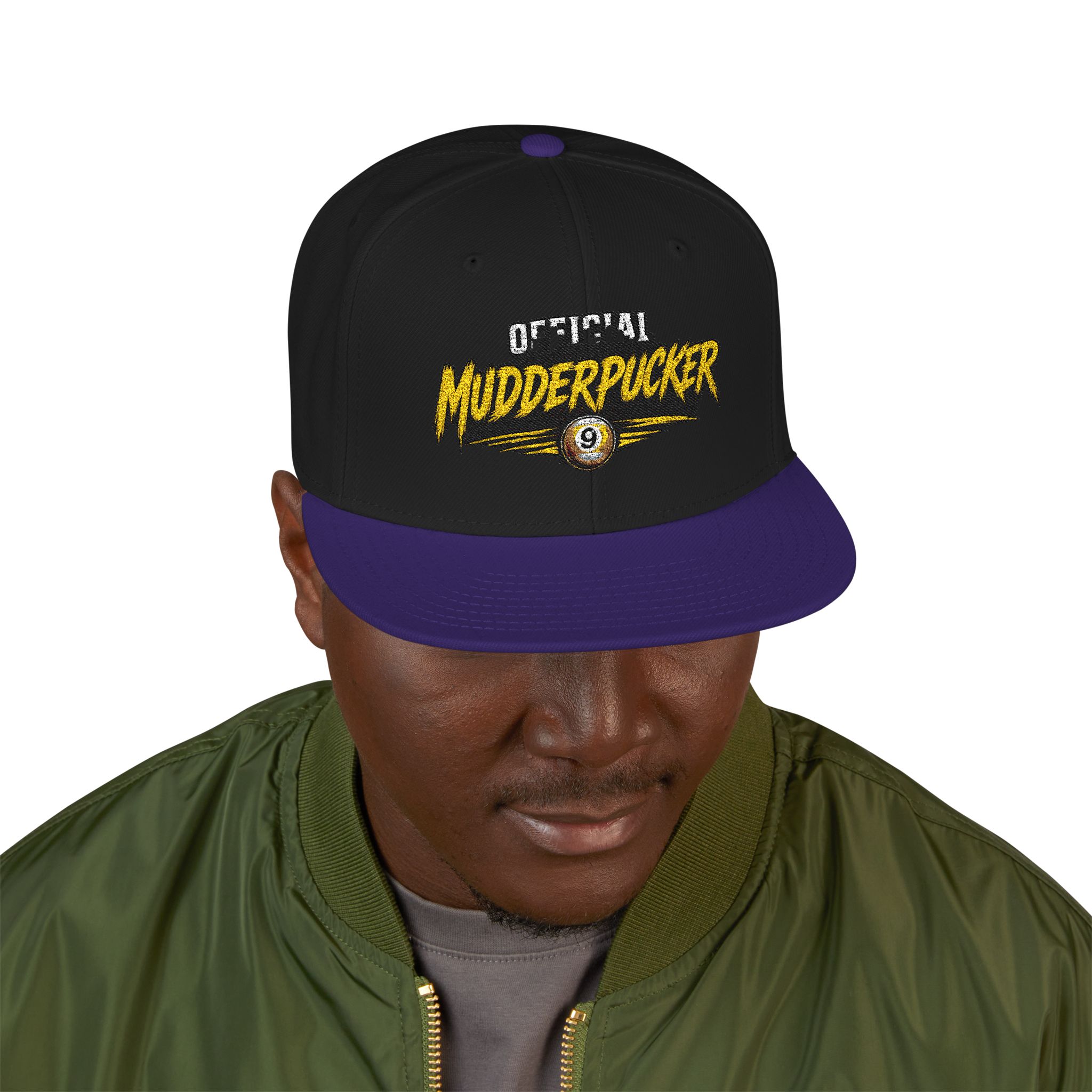 Original Mudderpucker Snapback Hat | Embroidered Flat Bill Cap - Image 31