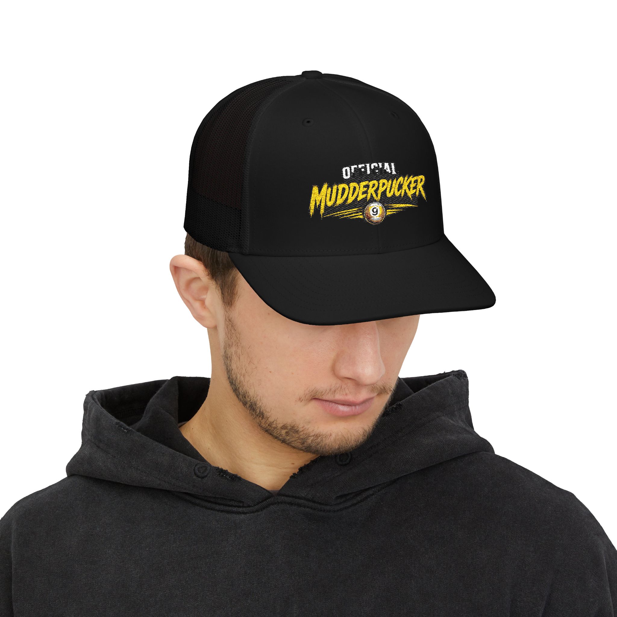 Mudderpucker Trucker Cap – Vintage Racing Logo Snapback - Image 19