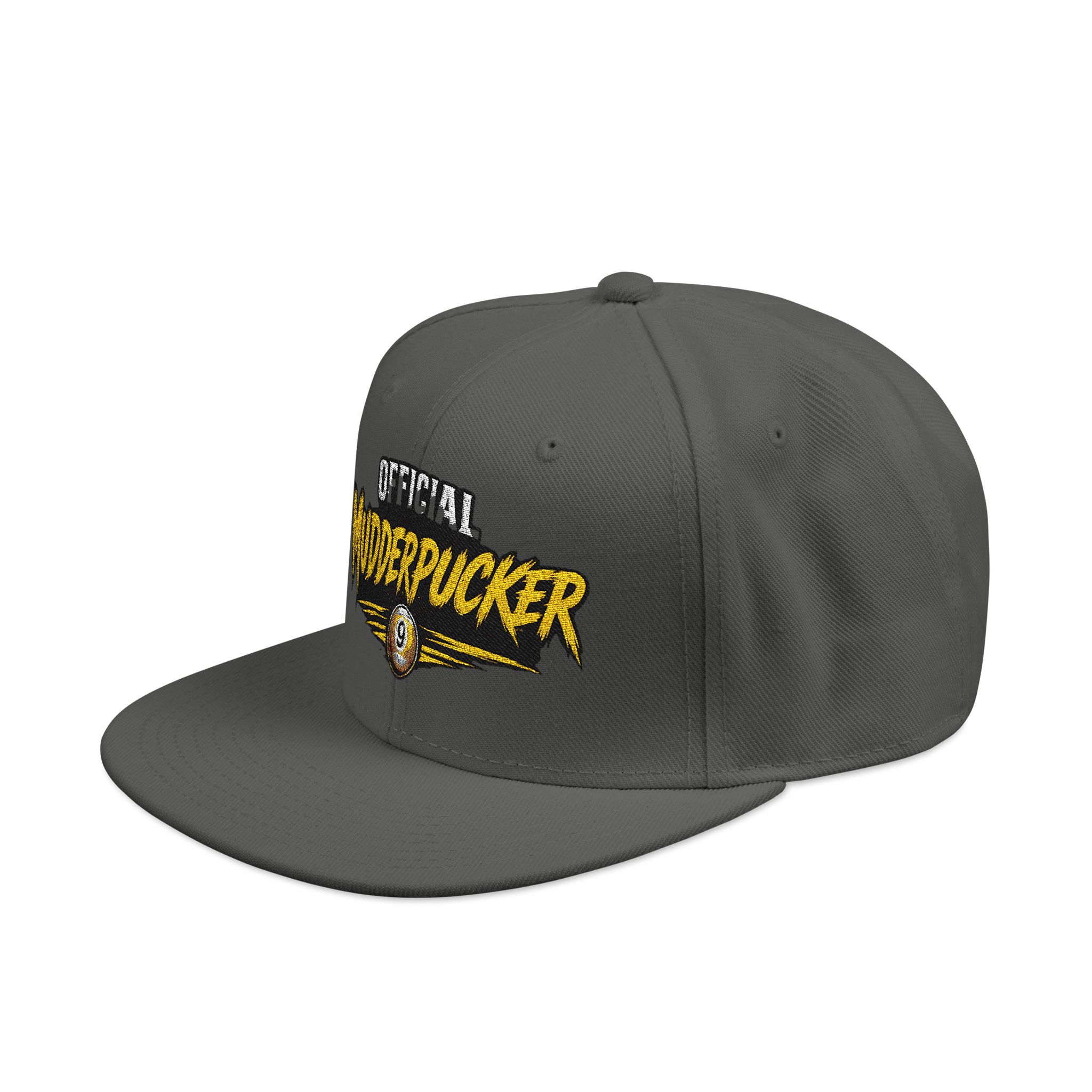 Original Mudderpucker Snapback Hat | Embroidered Flat Bill Cap - Image 9