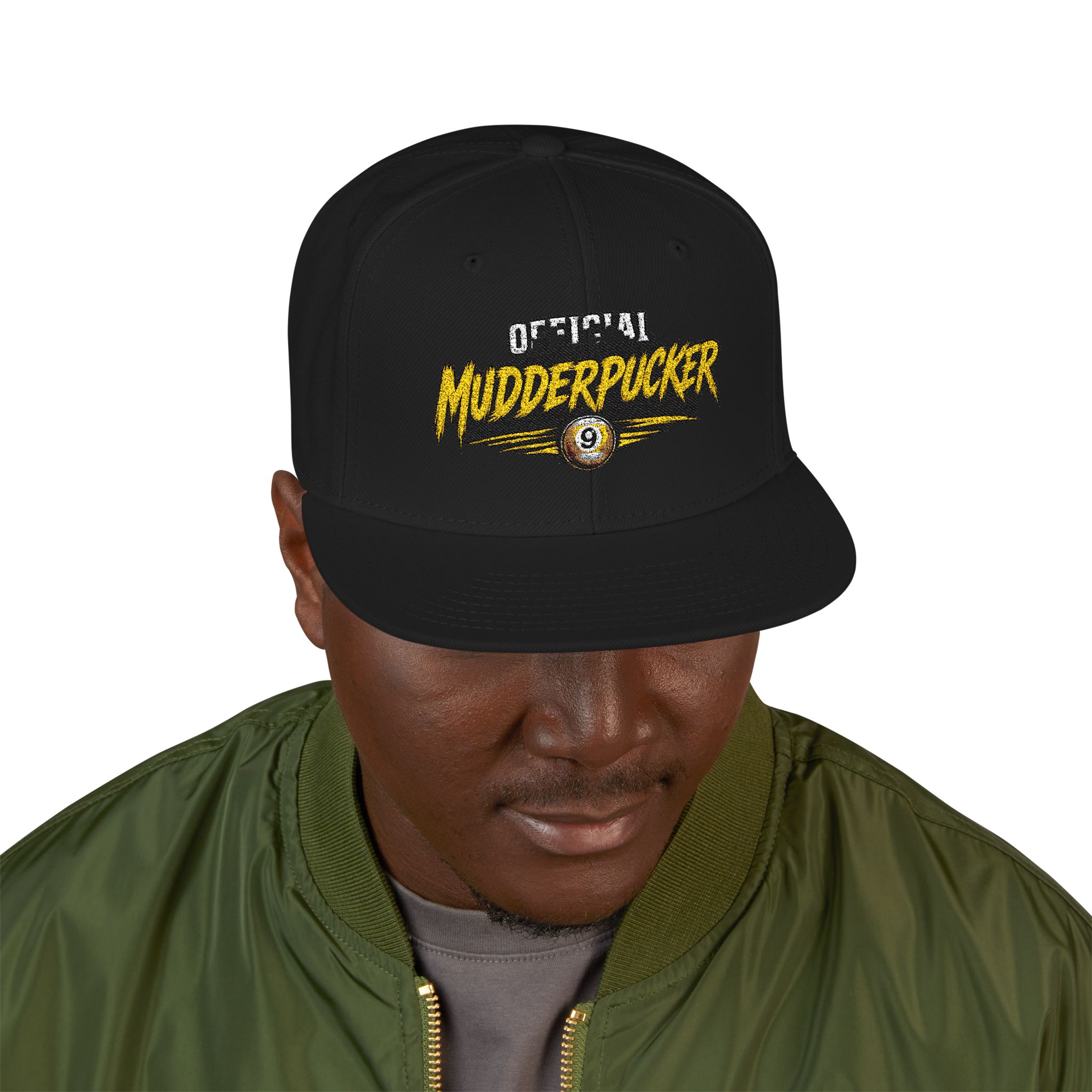 Original Mudderpucker Snapback Hat | Embroidered Flat Bill Cap - Image 19
