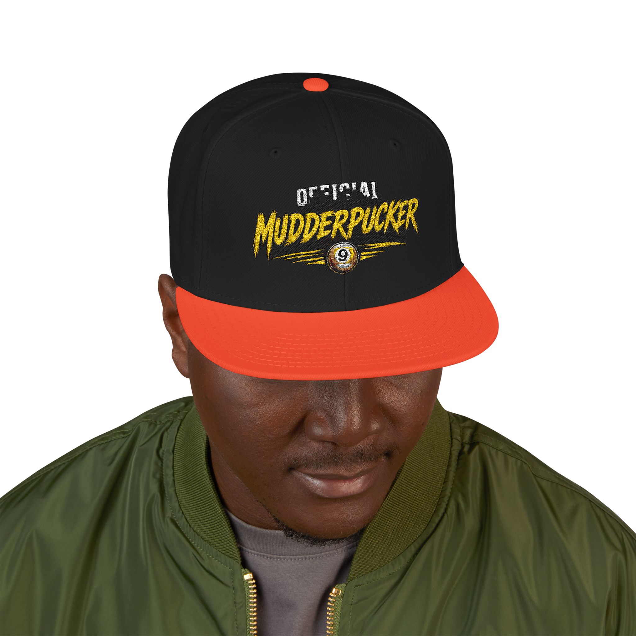 Original Mudderpucker Snapback Hat | Embroidered Flat Bill Cap - Image 27